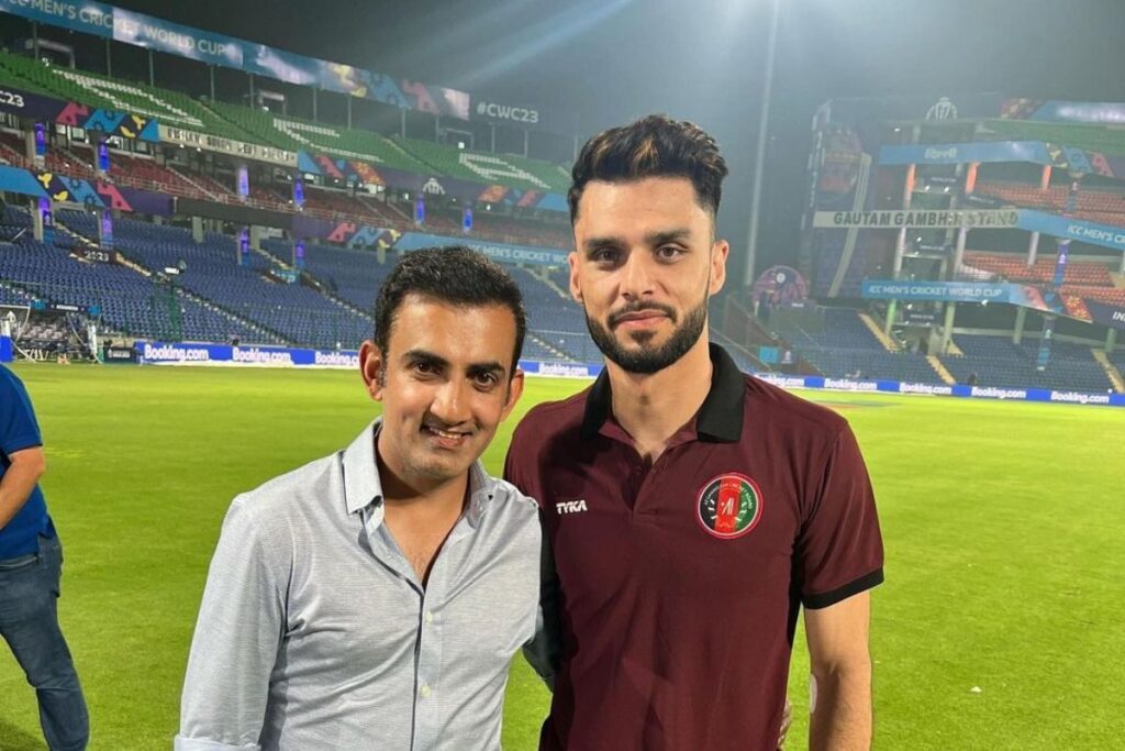 ODI World Cup: Gautam Gambhir Catches up With Naveen-ul-Haq on Sidelines of IND vs AFG