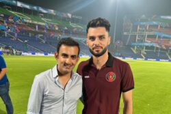 ODI World Cup: Gautam Gambhir Catches up With Naveen-ul-Haq on Sidelines of IND vs AFG