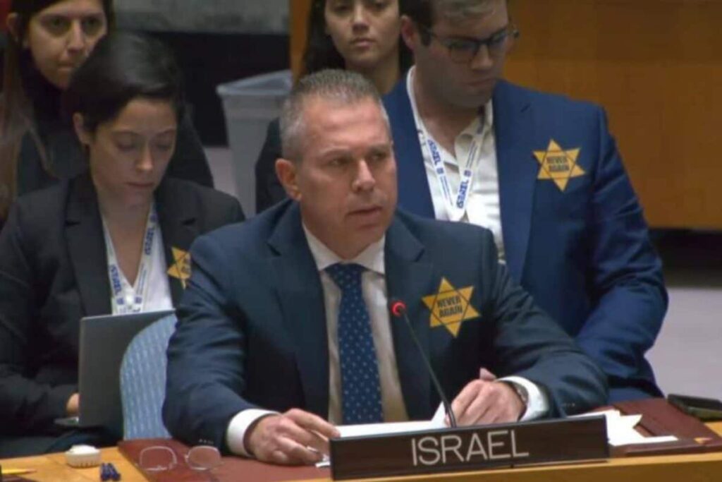 ‘You Have Learned Nothing’: Israel Envoy to UN Wears Holocaust-Era ‘Yellow Star’ to UNSC Meet