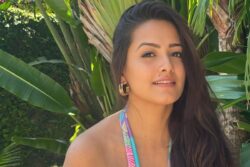 Anita Hassanandani Keeps It Chic In An Oversized Jacket And Mini Denim Skirt