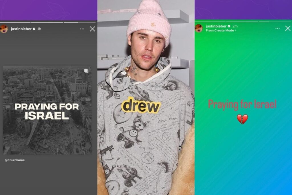 Justin Bieber Faces MAJOR Backlash for Writing 'Praying For Israel' Over Pic of Destroyed Gaza Strip