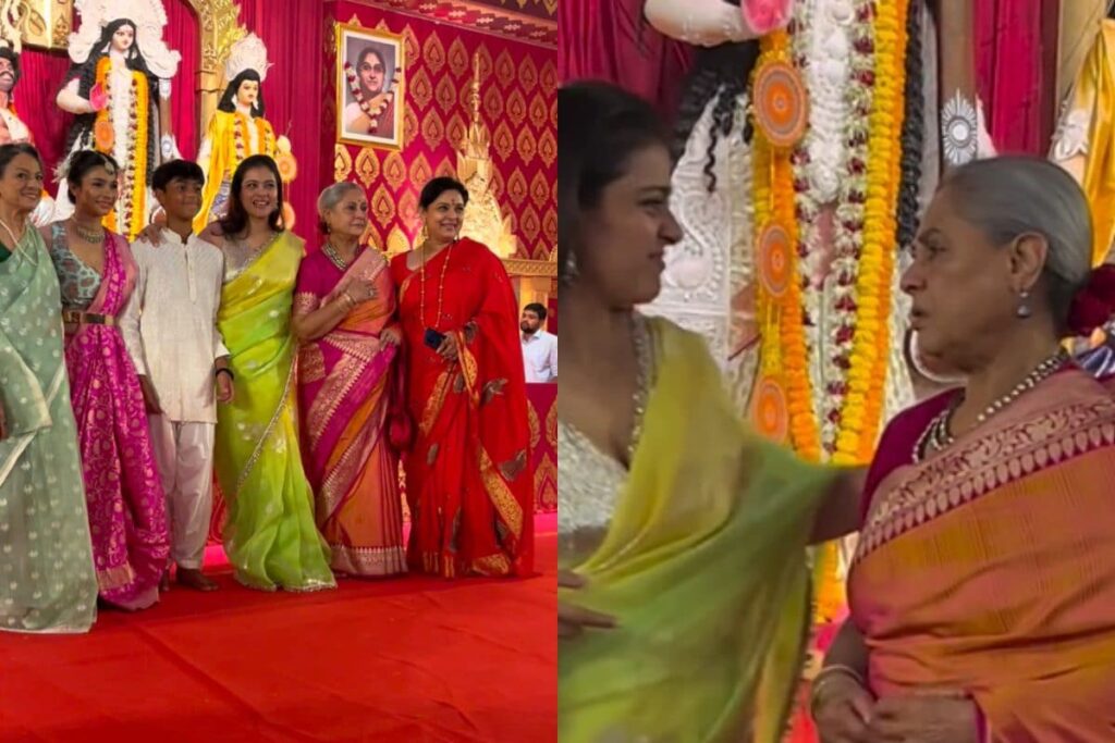 Kajol And Jaya Bachchan Have a Quick K3G Reunion at Durga Puja Pandal; Videos Go Viral