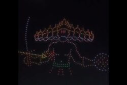 Digital ‘Ravan Dahan’, Dhunuchi Dance: 600 Drones Light Up Kolkata Sky, First-of-its Kind Show in City | WATCH