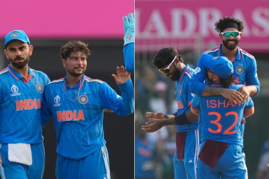 IND vs AUS ICC World Cup 2023: India to Chase 200 After Ravindra Jadeja, Kuldeep Yadav Spell Trouble for Australia
