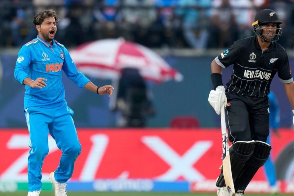 IND vs NZ: Kuldeep Yadav Picks Up the Pace and Bowls At 114 Km/h At Daryl Mitchell in the World Cup - WATCH