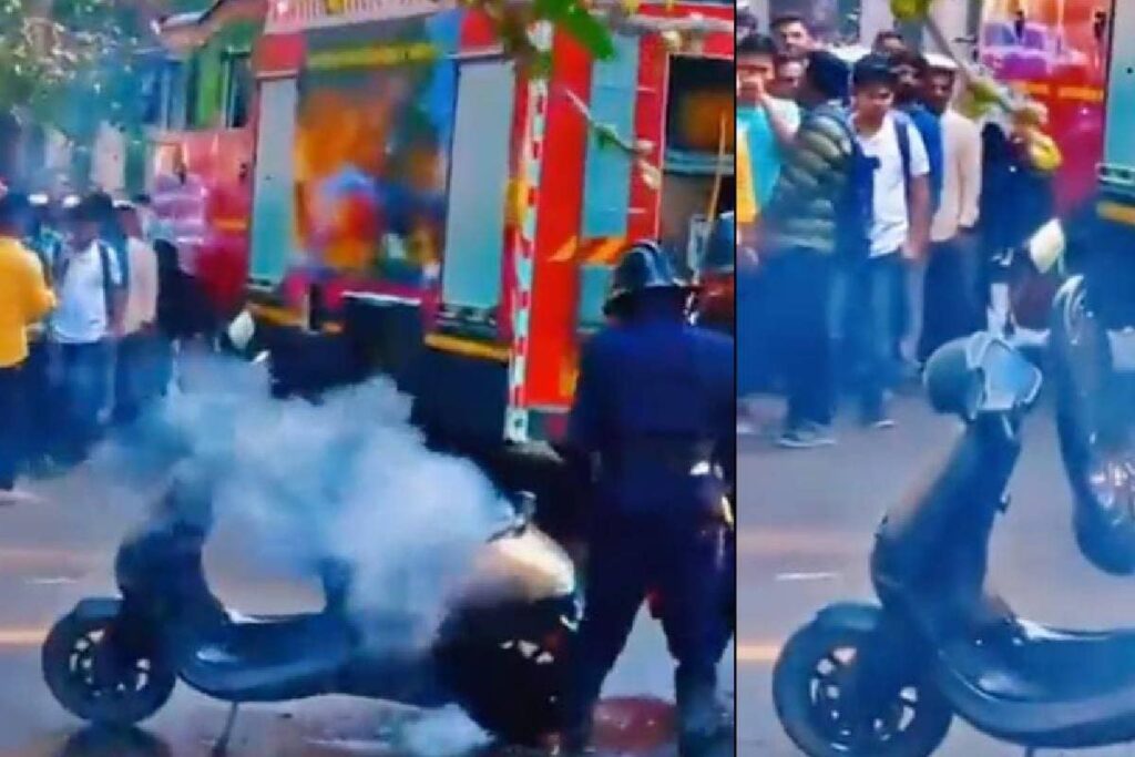 Watch: Again! Ola E-scooter Catches Fire in Pune, Video Viral
