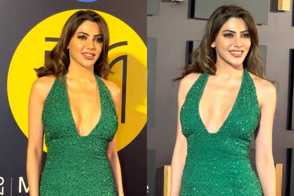 Sexy! Nikki Tamboli's Glittery Green Outfit With a Plunging Neckline Will Leave You Gasping For Breath