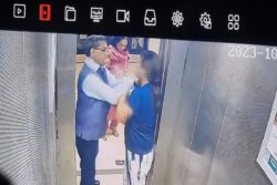 Noida: Retired IAS Officer Slaps Woman After Fight Over Carrying Pet Dog in Lift | On Cam