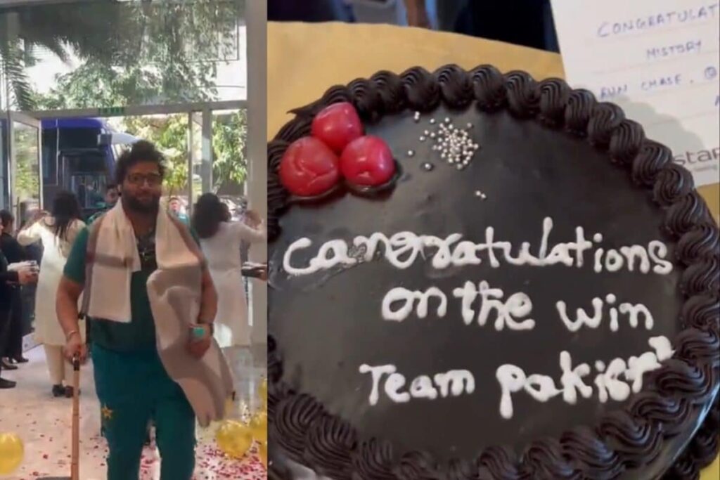 WATCH: Pakistan Team Cuts Cake in Flight, Receives Warm Reception at Ahmedabad Hotel Ahead of India Clash