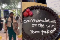 WATCH: Pakistan Team Cuts Cake in Flight, Receives Warm Reception at Ahmedabad Hotel Ahead of India Clash