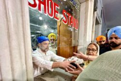 Rahul Gandhi Performs 'Seva' at Golden Temple in Amritsar, Peels Vegetables, Arranges Shoes At Counter