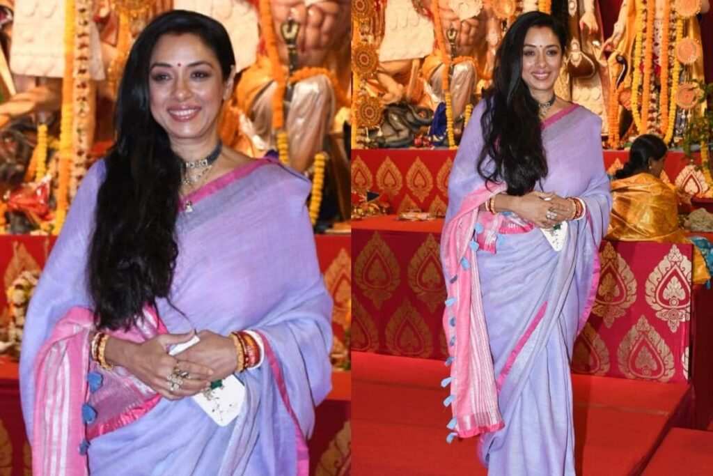 Rupali Ganguly Arrives At A Durga Puja Pandal In Mumbai In A Simple Yet Chic Saree; Watch Video