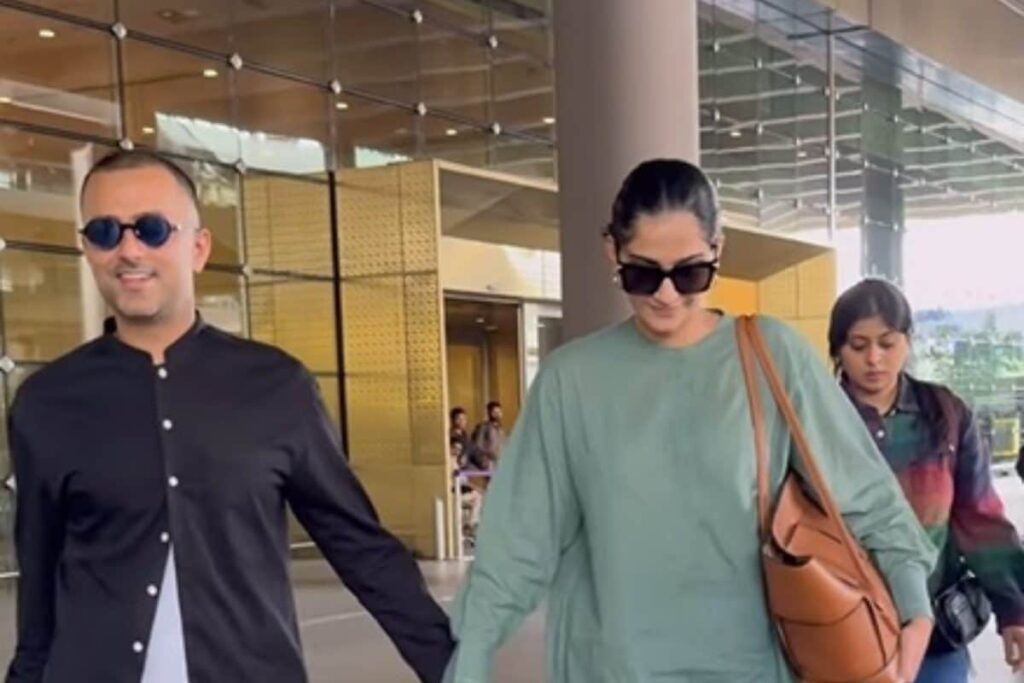 Sonam Kapoor And Anand Ahuja Papped Walking Hand-in-Hand At The Airport; Watch Video