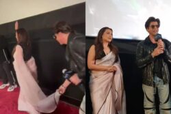 SRK Has Hearts Melting as He Carries Rani Mukerji's Pallu at KKHH Screening; Video Goes Viral