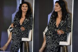 Sushmita Sen Looks Sexy in a Plunging Neckline Dress at Aarya 3 Trailer Launch, Video Goes Viral
