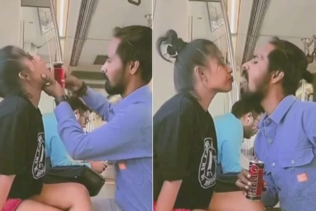 Delhi Metro: Woman Spits Drink in Partner's Mouth in Viral Instagram Reel You Don't Want to Watch