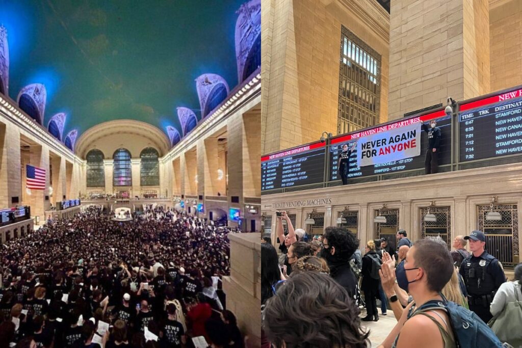 New York Protesters Demand Gaza Cease-Fire, Many Held at Grand Central Station