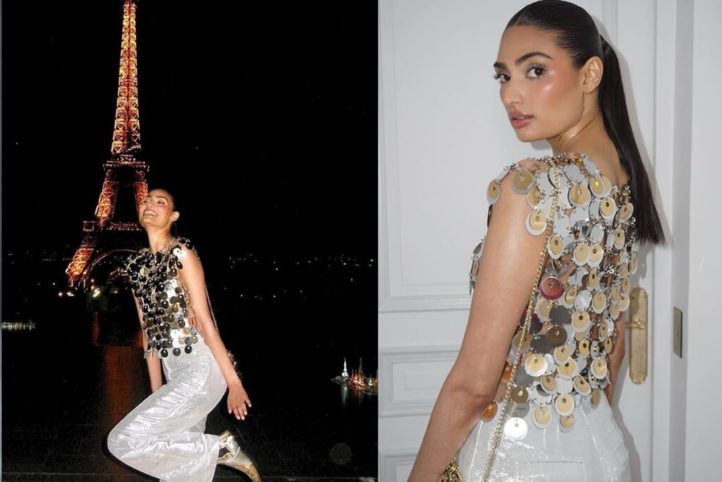 Athiya Shetty Takes Over Paris In A Silver and Gold Sequin Top Made From Recycled PET and Metal