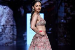 Rakul Preet Singh Shines Bright In A Red And Gold Classic Lehenga By Bhumika Sharma At Lakmé Fashion Week x FDCI