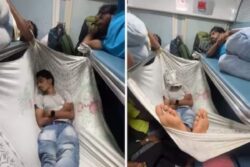 Man Relaxes On A Hammock Inside A Crowded Train Coach; Video Viral