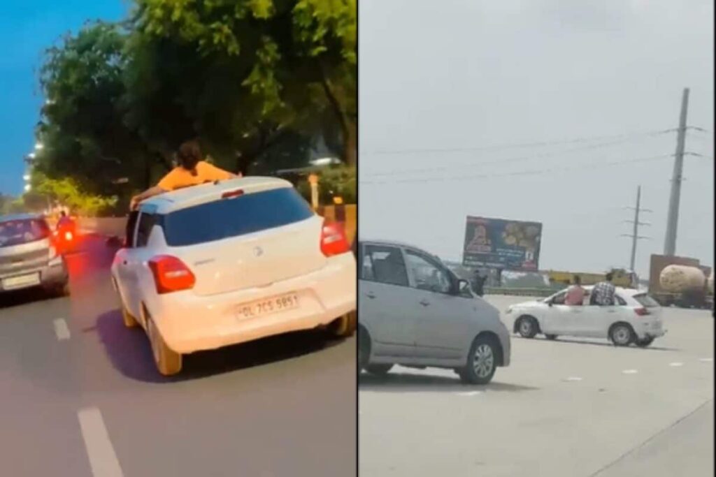 UP: Man Fined Rs 26K for Car Stunt in Noida, Hunt On For Driver in Similar Case From Meerut | Watch