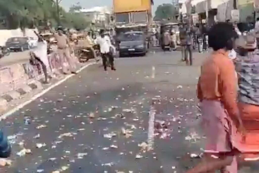 Thalapathy Vijay’s Fans Break Coconuts on Road Ahead of Leo’s Release, Traffic Comes to Halt