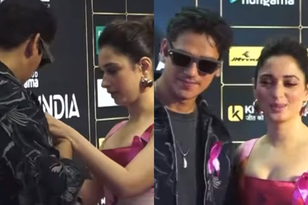 Tamannaah Bhatia Helps BF Vijay Varma With His Silver Chain On Red Carpet; Watch Viral Video