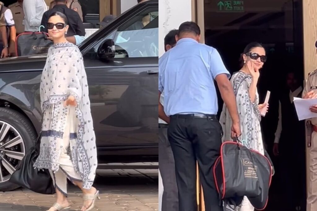 Alia Bhatt Spotted in Comfy Yet Stylish Outfit At Airport, Fans Call Her ‘Pretty’; Watch