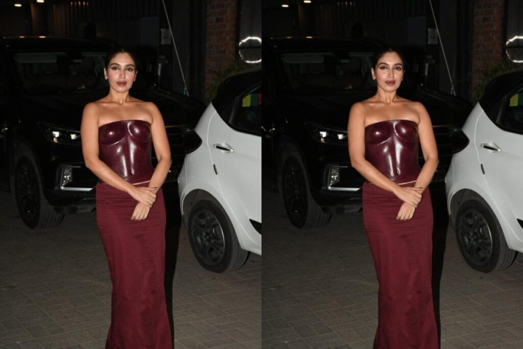 Bhumi Pednekar Goes Bold In A Maroon Body-Hugging Corset; See Photos