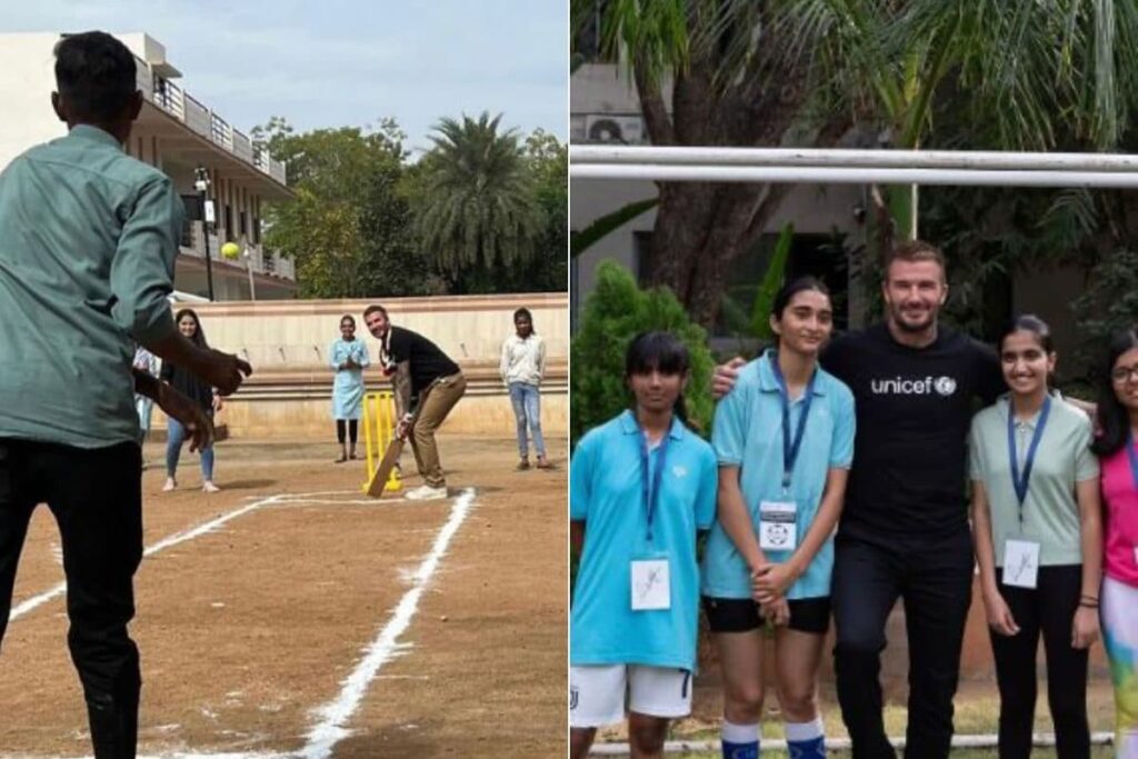 'Legend Of Football' David Beckham Playing Gully Cricket In Mumbai - See Photos