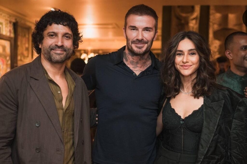 Farhan Akhtar, Shibani Dandekar Join David Beckham For Pics At Sonam Kapoor's Welcome Bash