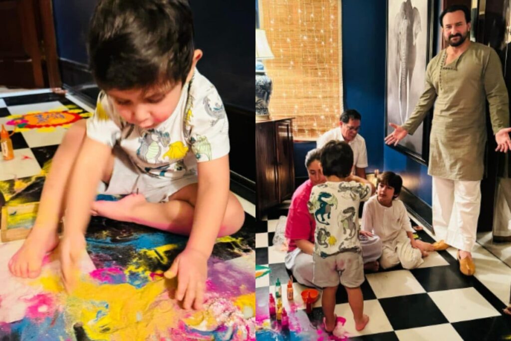 Kareena Kapoor's Diwali Rangoli Takes Epic Turn Thanks to Taimur, Jeh; Saif Ali Khan Has Best Reaction