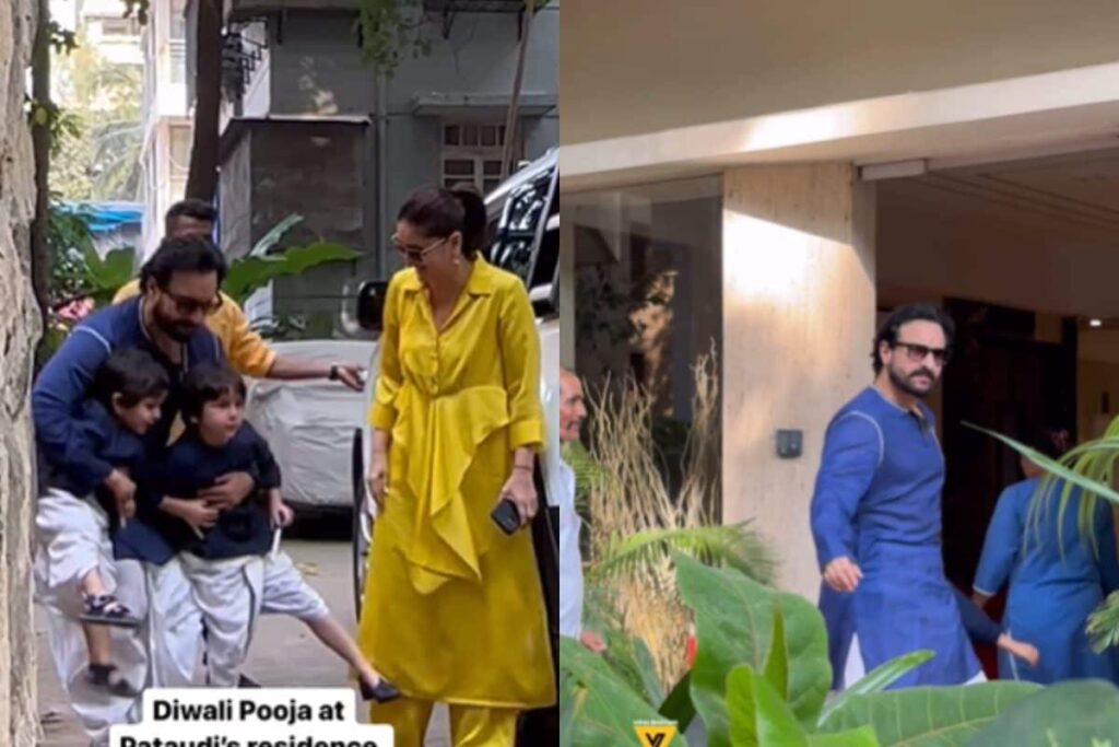 Saif Ali Khan, Taimur And Jeh Sport Dhoti-Kurta As They Step Out For Diwali Puja With Kareena Kapoor, Watch