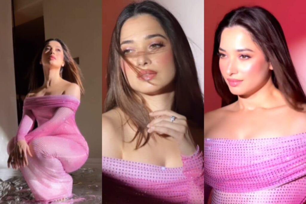 Sexy! Tamannaah Bhatia Flaunts Her Curves In A Low-Necked, Off-Shoulder Gown; Watch Hot Video