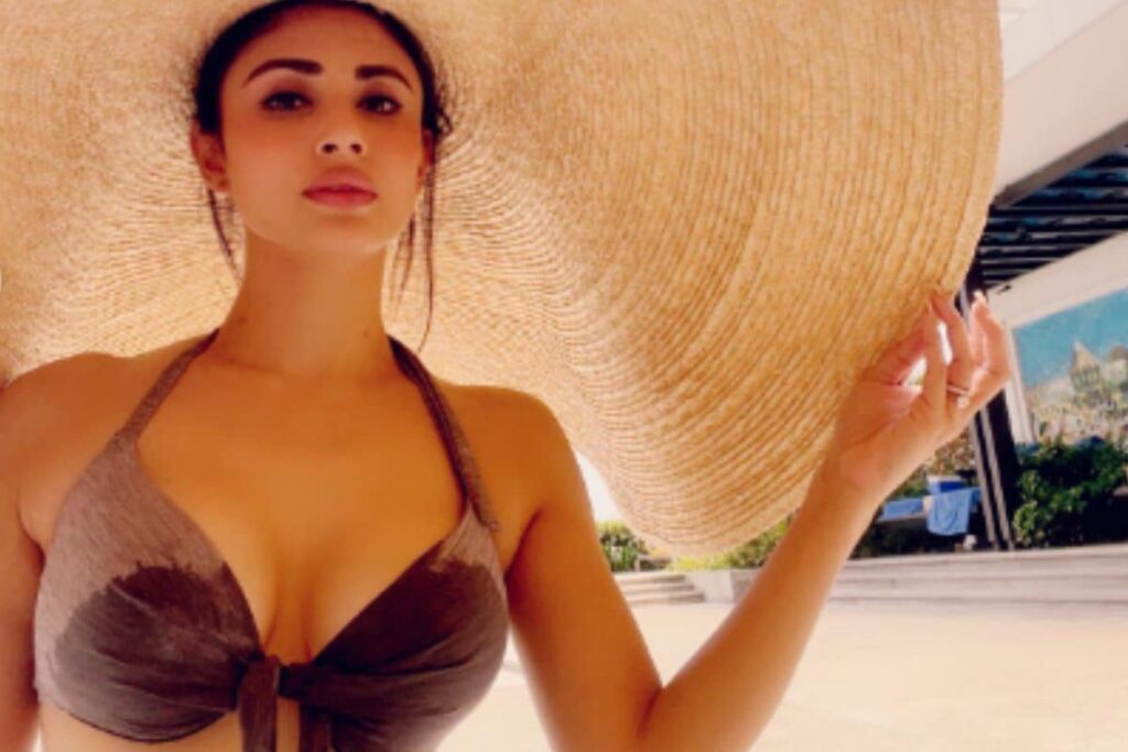 Sexy! Mouni Roy Oozes Oomph In Brown Bikini As She Flaunts Her Curves; See Hot Photos