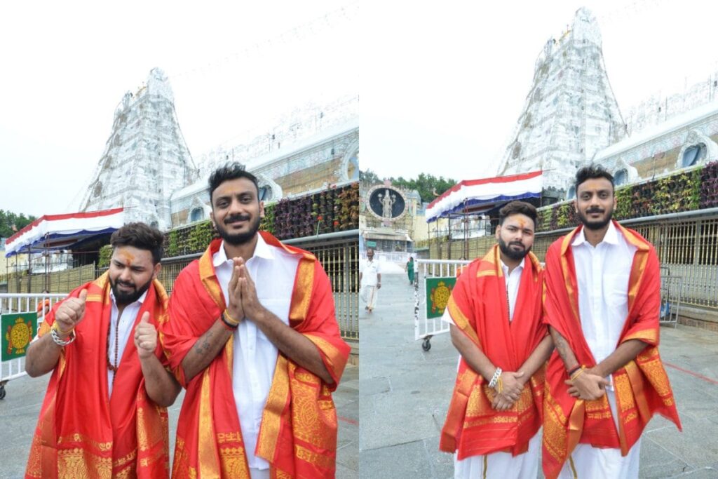 Rishabh Pant, Axar Patel Pay a Visit To The Lord Balaji Temple in Tirupati