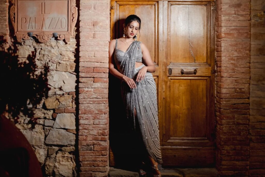 In A Silver Shimmery Saree, Niharika Konidela Is A Sight To Behold