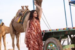 Actress Aradhanaa Ram Is Elegance Personified In Orange-brown Long Sleeveless Skirt