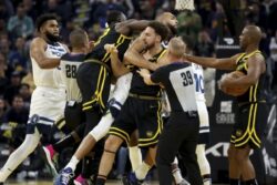 NBA: Heated Brawls And Ejections Galore As Timberwolves Put Away Golden State Warriors In 104-101 Win