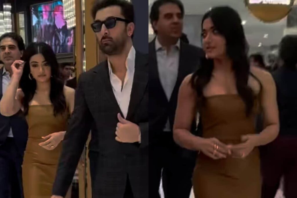 Sexy! Rashmika Mandanna Flaunts Her Curves in Hot Dress at Animal Premiere, Watch Viral Video