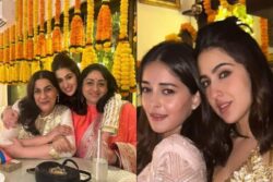 Sara Ali Khan Hugs Mom Amrita, Poses With Ananya Panday In Her Diwali Bash Photos