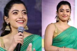 Rashmika Mandanna Exudes Elegance In Green Saree At Animal Promotions