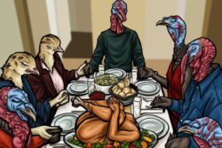Trending: PETA's Thanksgiving Artwork Shows Turkeys As Humans