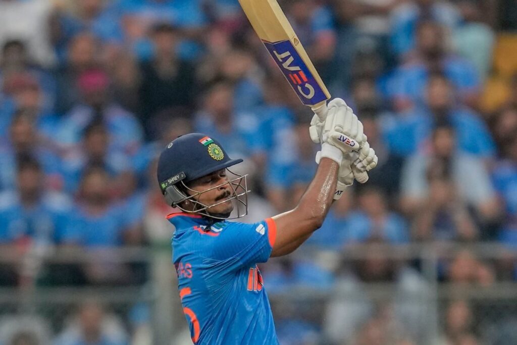 106 Meter! Shreyas Iyer Smashes Biggest Six of 2023 ODI World Cup - WATCH