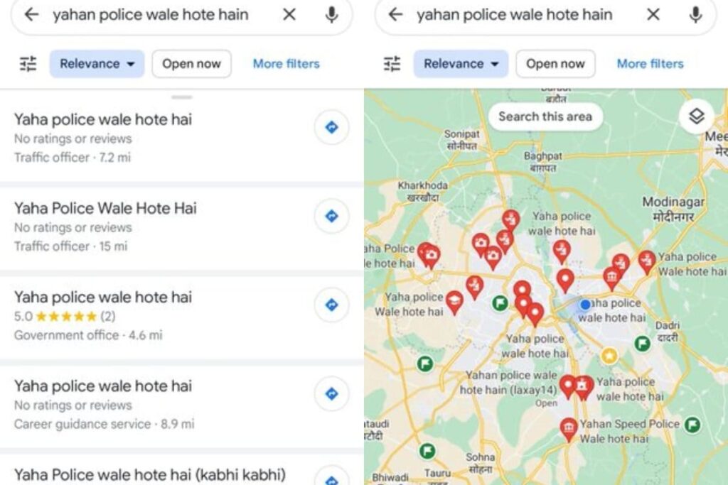 Delhi's 'Yaha Police Wale Hote Hain' Landmarks on Google Has Internet Thanking 'Social Service'