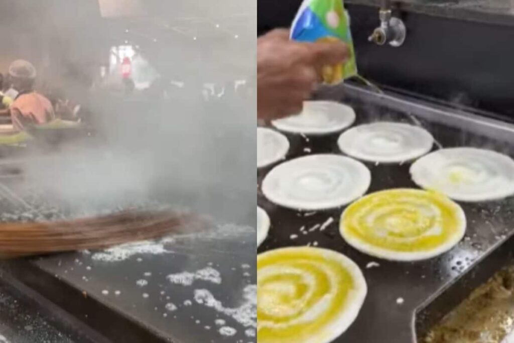 Bengaluru's 'High-Tech Dosa' Shop Using Broom to Clean Tawa Has Internet Asking, 'Is This Hygiene?'