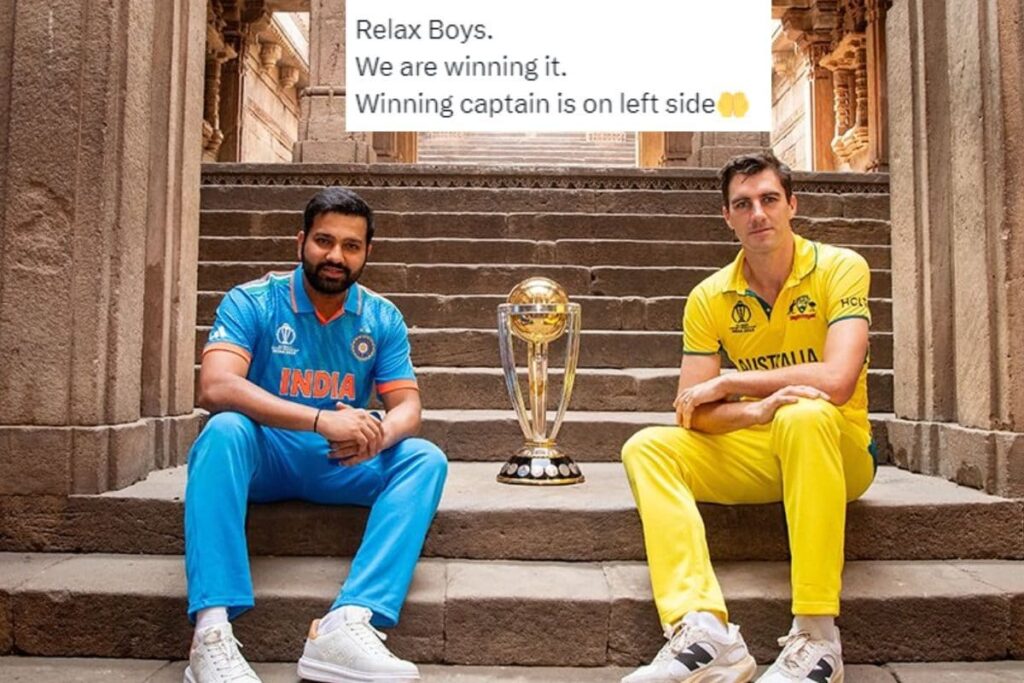 'Captains on Left Have Won': Rohit Sharma's 'Placement' Alongside World Cup 2023 Trophy Gives Hope