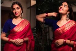 Actress Rukmini Vasanth Is Elegance Personified In Pink Silk Saree