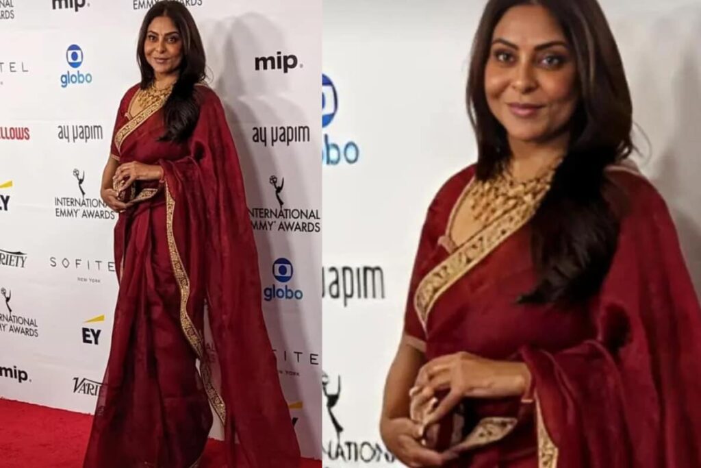Emmy Awards 2023: Shefali Shah Radiates Opulence In A Stunning Red Saree On The Red Carpet