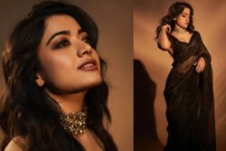 Rashmika Mandanna’s Black Silk Saree Is Just Perfect For The Wedding Season